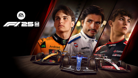 Standard Edition cover art of EA Sports F1 25 featuring F1 drivers Oscar Piastri, Carlos Sainz, and Oliver Bearman