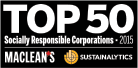 Top 50 Socially Responsible Corporations 2015. Maclean's Sustain Analytics