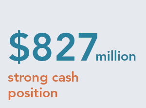$827 million, strong cash position