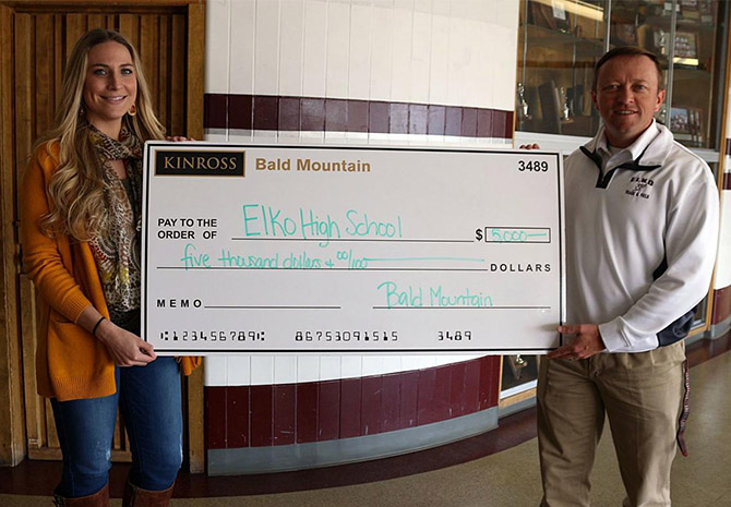 Bald Mountain donates $5,000 to local high school