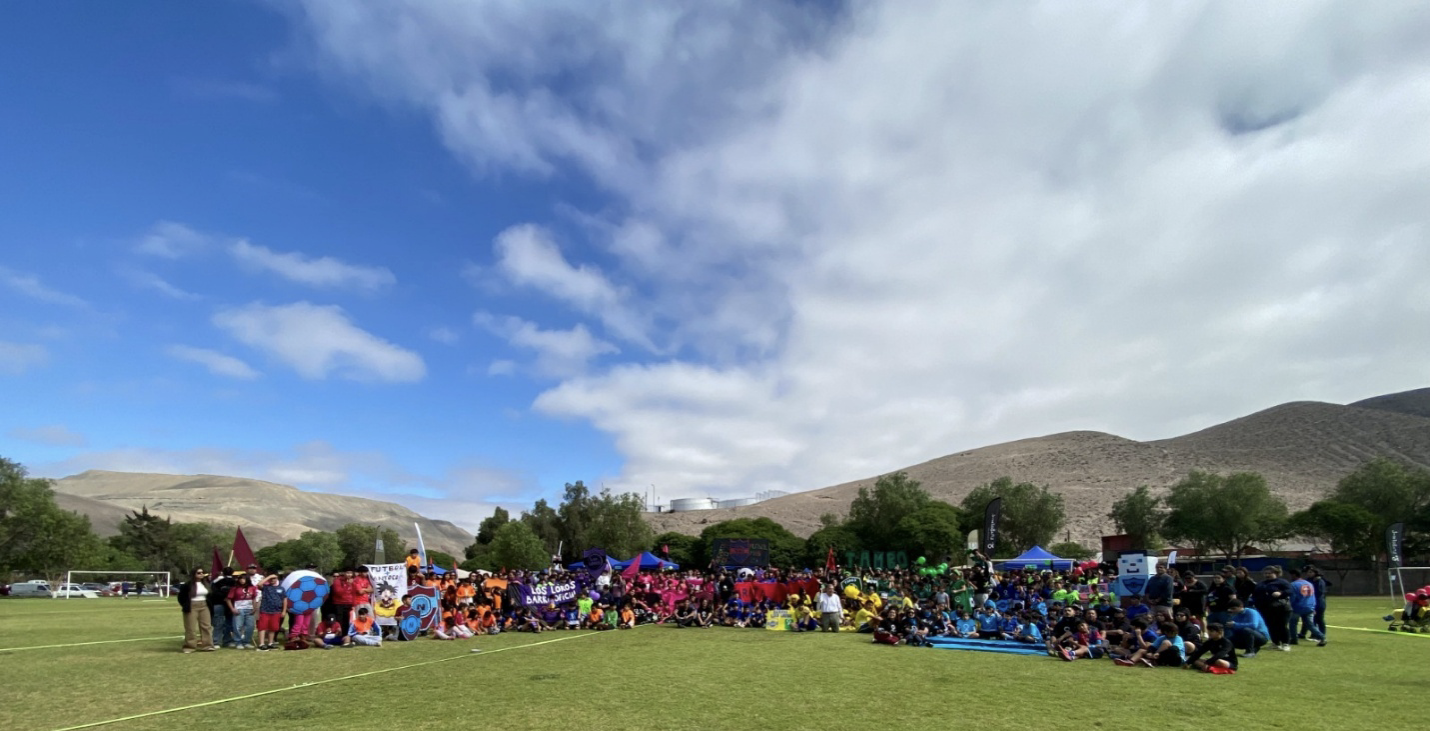 Attendees of the 2025 Atacama Regional Meeting as they kick-off their soccer championship