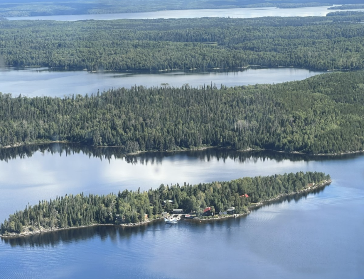 An arrival view of Viking Island as attendees flew in from Red Lake, Ontario